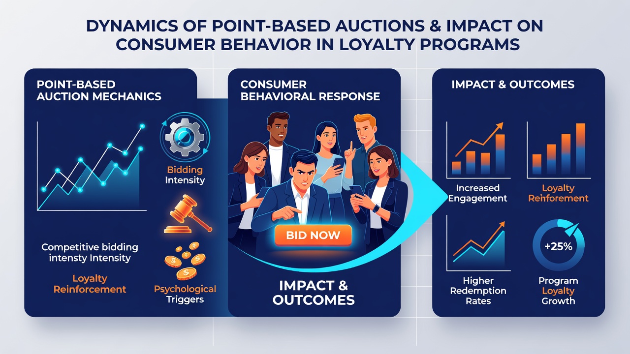 Graph displaying consumer bidding trends and point expenditure patterns over multiple auction cycles in loyalty programs