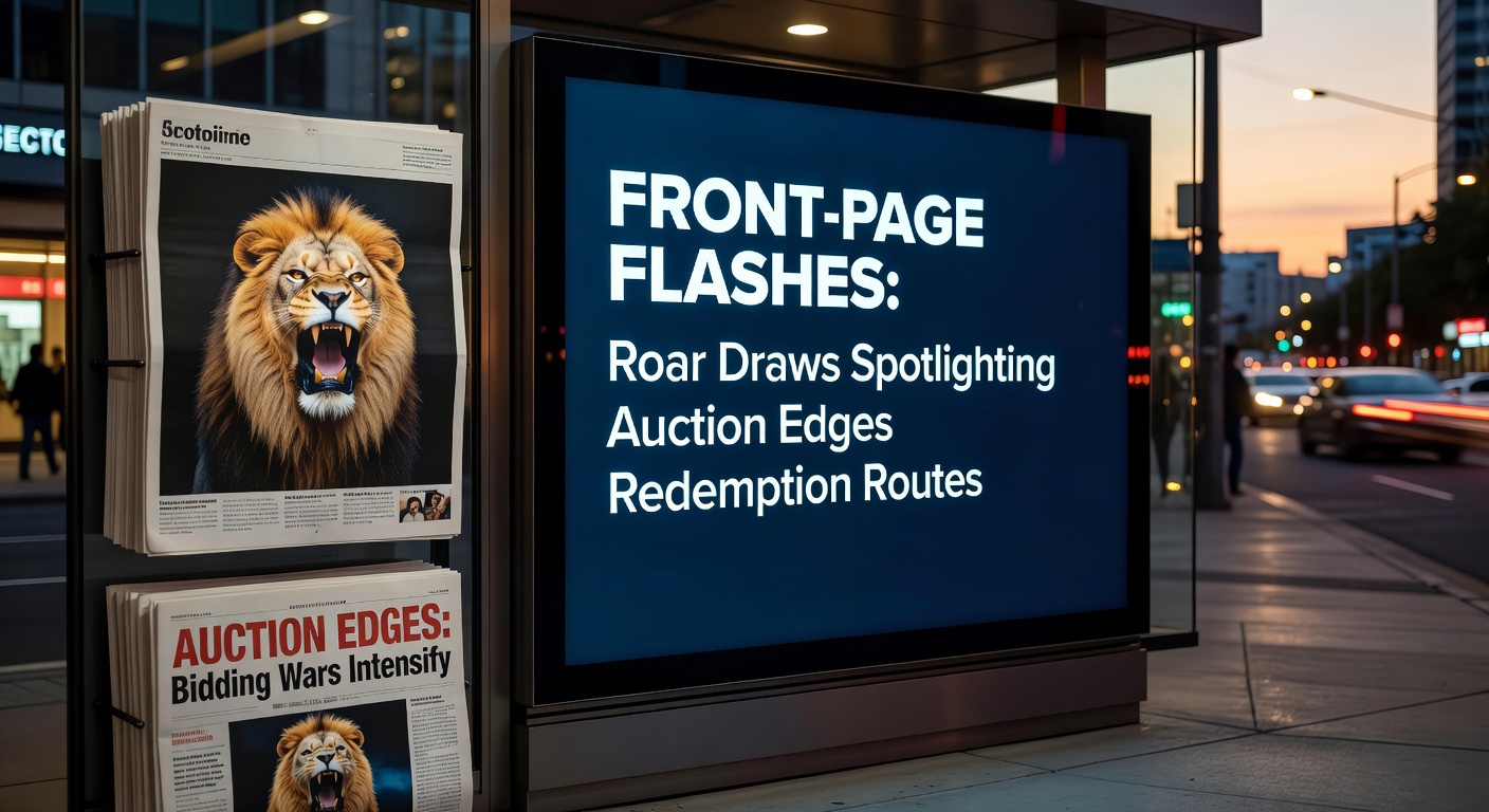 Close-up of auction edge infographic on the homepage flash, illustrating bidding timers, point values, and redemption flowcharts for won items