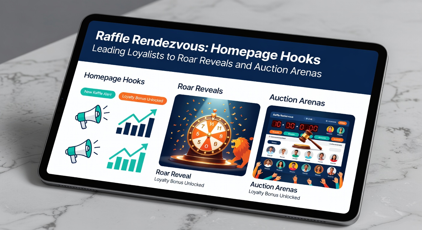 Close-up of a rewards auction interface displaying high-stakes bids on electronics and travel packages, with a sidebar of recent raffle winners celebrating their hauls amid roaring crowd graphics