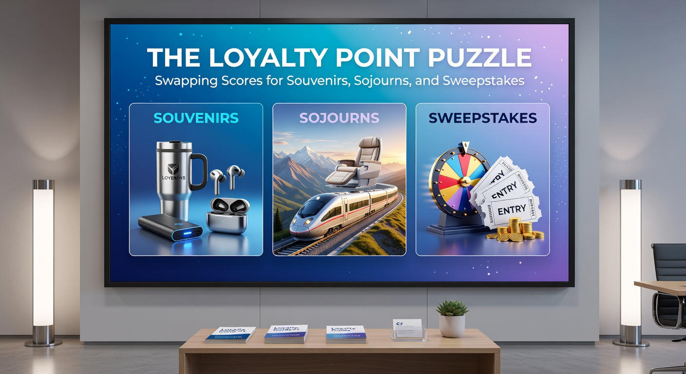 Scenic image of a luxury resort poolside with loyalty redemption vouchers and tropical souvenirs scattered nearby, evoking vacation prize wins