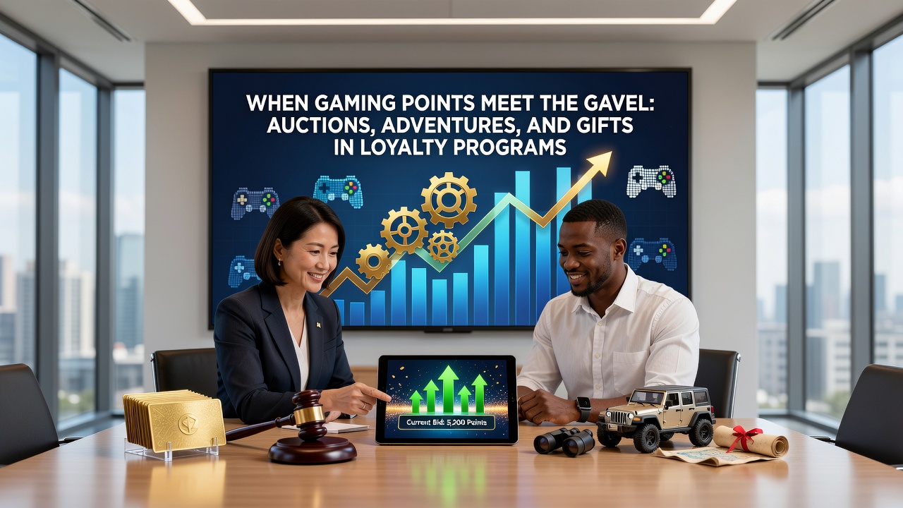 Travel reward options displayed alongside gift selection interfaces in a loyalty program portal