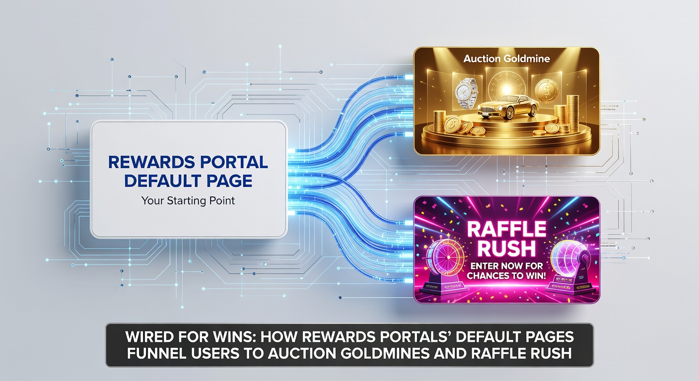 Close-up of raffle entry interface on a rewards portal, showing entry buttons and prize previews amid homepage layout